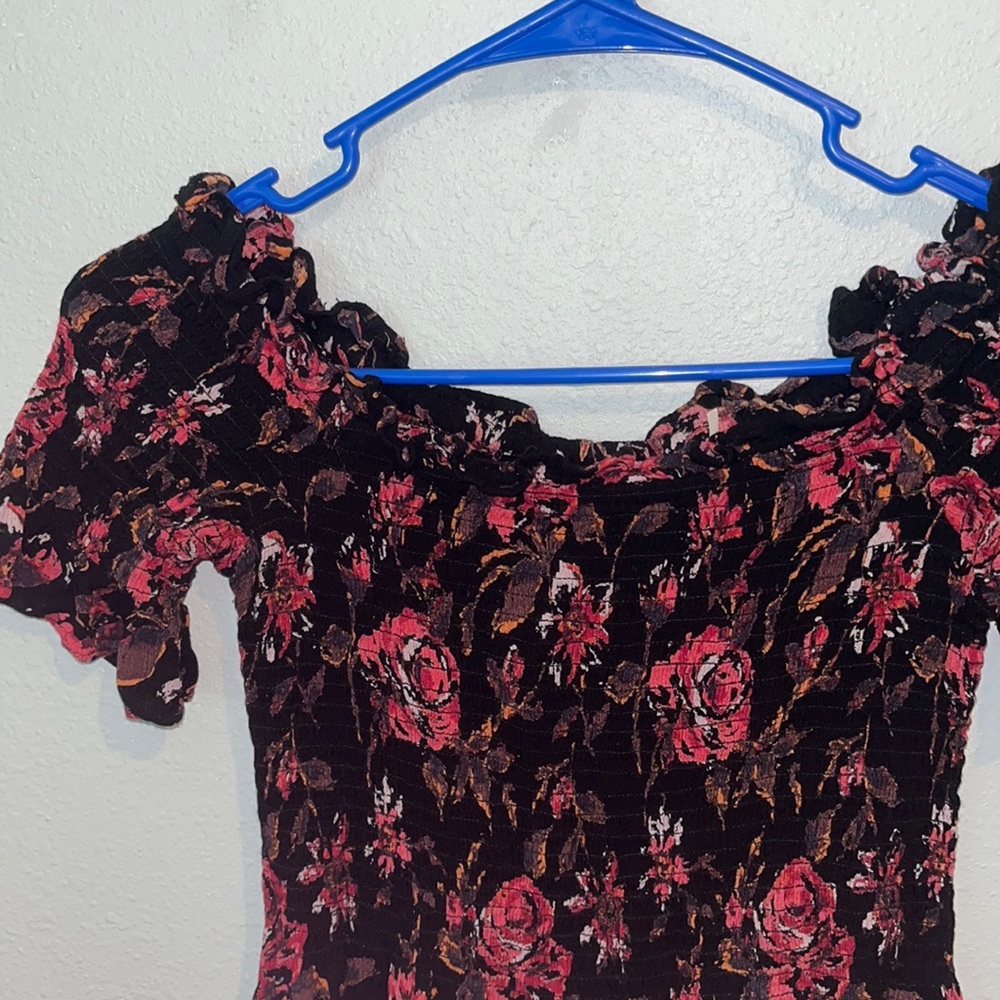 3/$25 midi length floral dress with leg slit